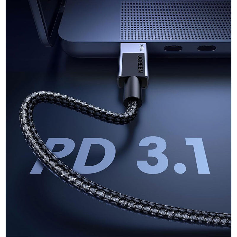 Cablu de date si incarcare UGREEN USB-C to USB-C PD 3.1 Fast Charging Cable L513, USB C la USB C, Negru, 1m