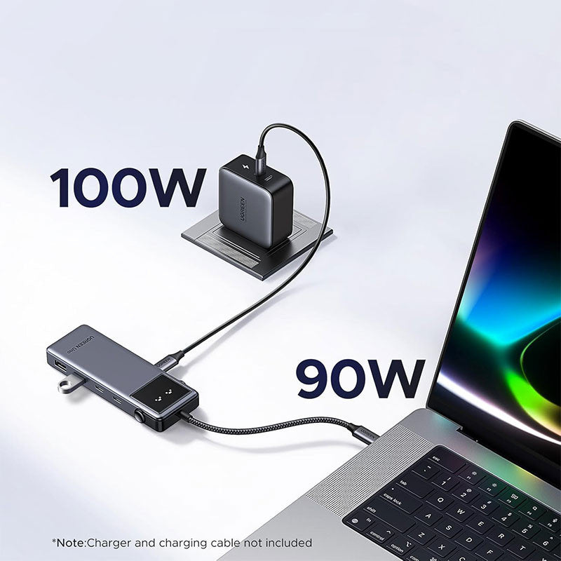 Adaptor multifunctional UGREEN 6-in-1 USB-C Hub CM888, 2 x USB A 3.2, 2 X USB C 3.2, 1 X USB C PD 100W, 1 X HDMI 4K, Gri