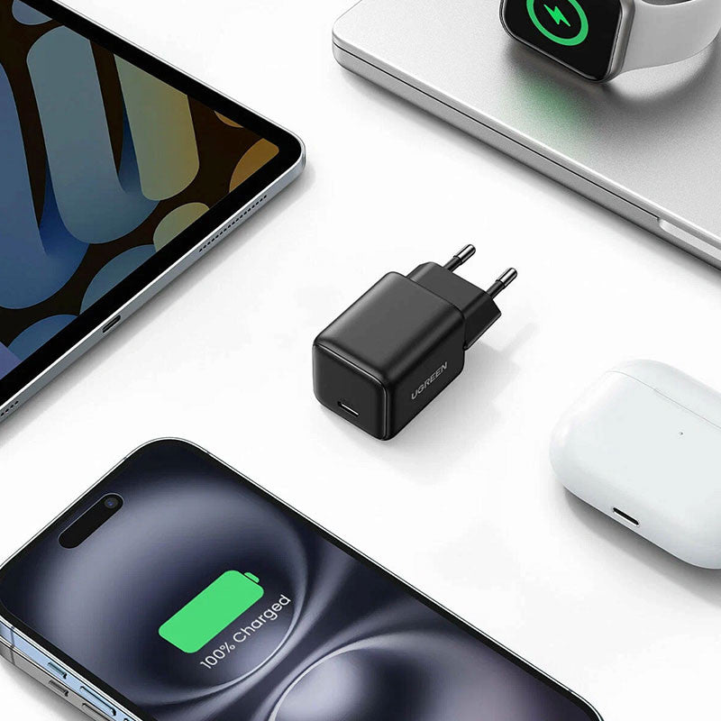 Incarcator rapid retea UGREEN 20W USB-C GaN Fast Charger EU X512, 1 x USB C, Negru