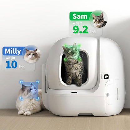 Litiera smart cu autocuratare PETKIT Purobot Max Pro with Camera Self-Cleaning pentru pisici, Recunoastere faciala, 8L
