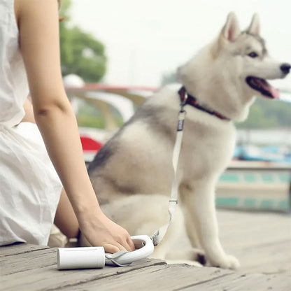 Suport pungi igienice biodegradabile pentru caini, PETKIT Dog Waste Bag, Alb