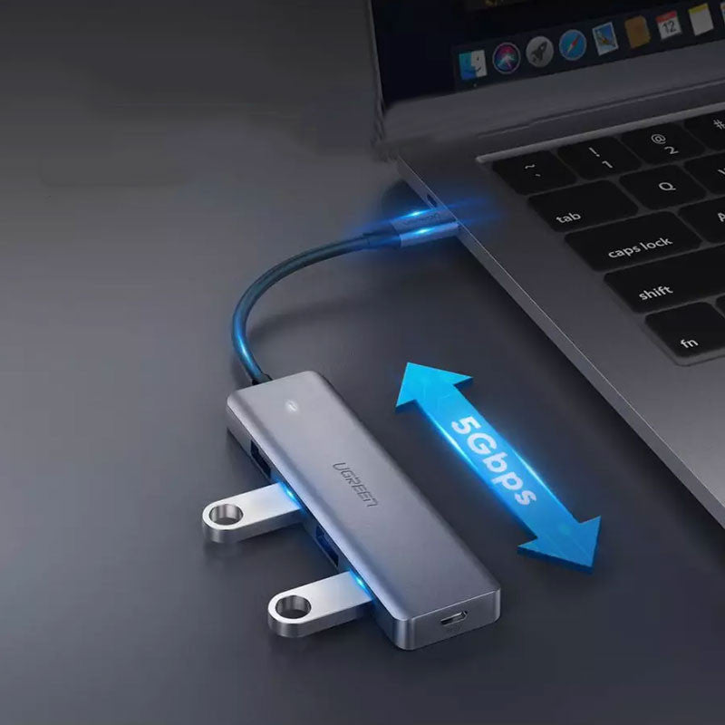 Adaptor multifunctional UGREEN 4-in-1 USB C CM219, 4 x USB 3.0 A, Gri
