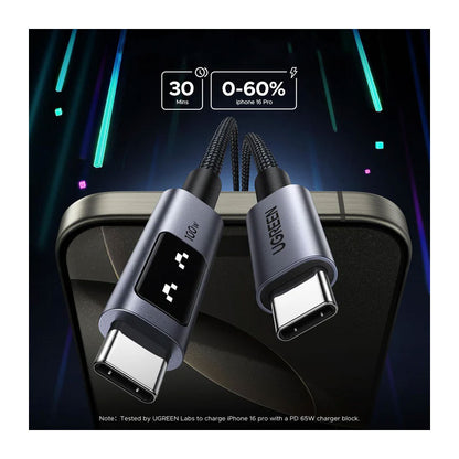 Cablu de date si incarcare rapida UGREEN Uno USB-C to USB-C PD Fast Charging Cable, Negru, 1 m
