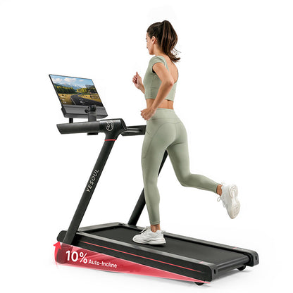 Banda de alergare YESOUL T3 Plus Treadmill, Black, inclinare 10%, pliere hidraulica, viteza max 14km/ora