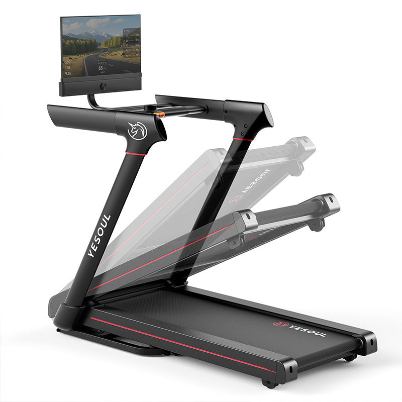 Banda de alergare YESOUL T3 Plus Treadmill, Black, inclinare 10%, pliere hidraulica, viteza max 14km/ora