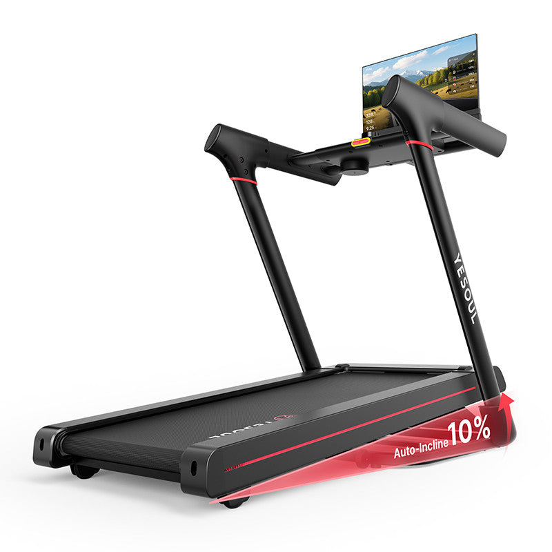 Banda de alergare YESOUL T3 Plus Treadmill, Black, inclinare 10%, pliere hidraulica, viteza max 14km/ora