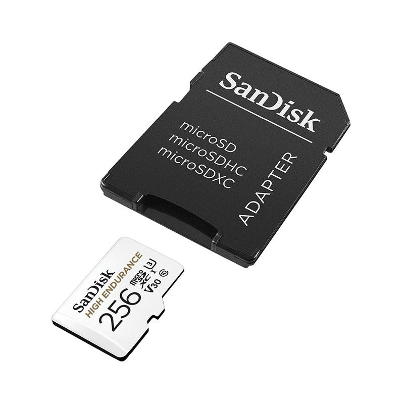 Card de memorie SanDisk 256GB High Endurance Video cu Adaptor, microSDXC, Class 10, V30, UHS-I U3