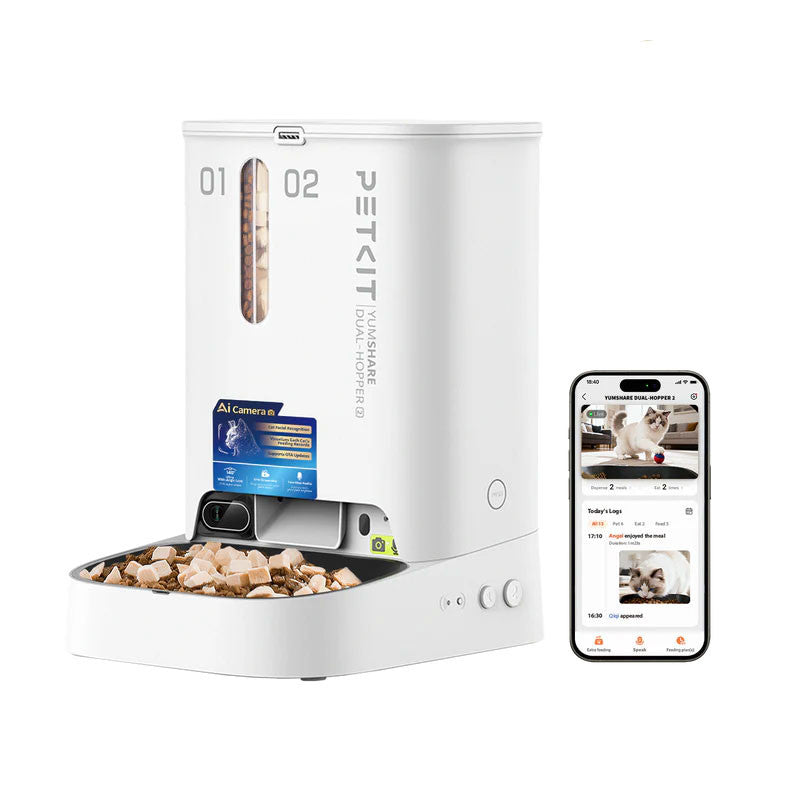 Dozator automat mancare animale de companie cu camera YumShare Dual-hopper 2 Automatic Feeder with Camera