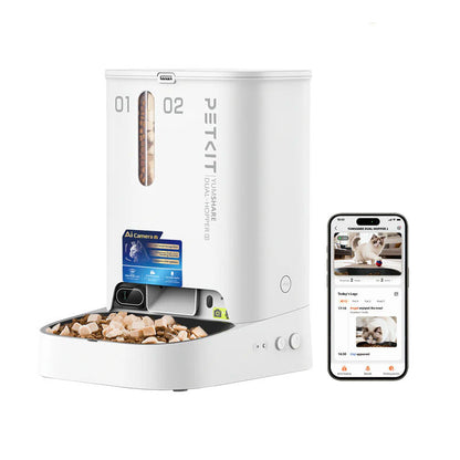 Dozator automat mancare animale de companie cu camera YumShare Dual-hopper 2 Automatic Feeder with Camera