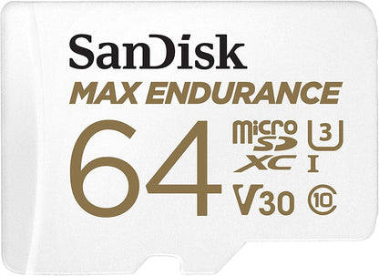 Card de memorie SanDisk 64 GB micro SD Max Endurance Video, cu Adaptor,  Class 10, V30, UHS U3