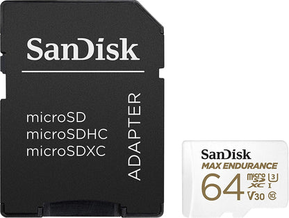 Card de memorie SanDisk 64 GB micro SD Max Endurance Video, cu Adaptor,  Class 10, V30, UHS U3