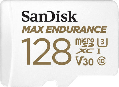 Card de memorie SanDisk 128 GB micro SD Max Endurance Video, cu Adaptor,  Class 10, V30, UHS U3