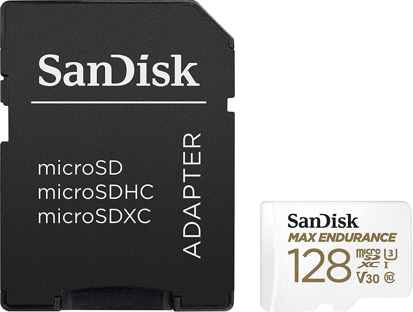 Card de memorie SanDisk 128 GB micro SD Max Endurance Video, cu Adaptor,  Class 10, V30, UHS U3
