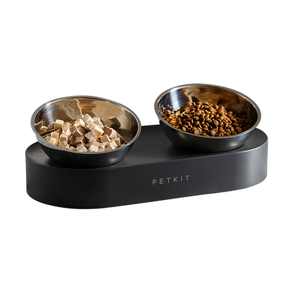 Set 2 Boluri mancare pisici PETKIT Fresh Nano, Cat Feeding Bowl, Metal, unghi 15°, Double