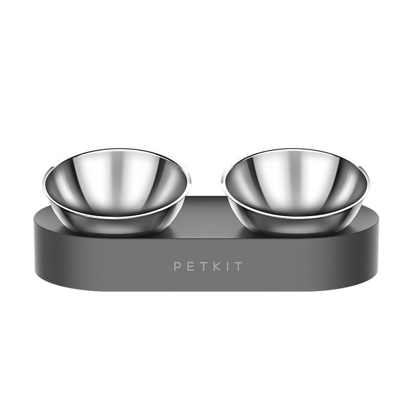 Set 2 Boluri mancare pisici PETKIT Fresh Nano, Cat Feeding Bowl, Metal, unghi 15°, Double