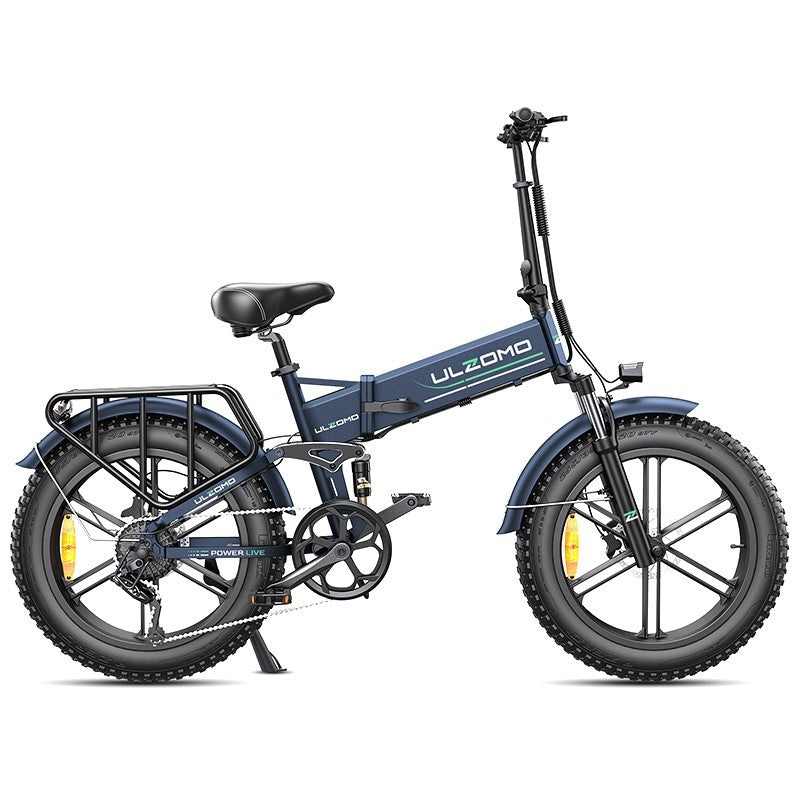 Bicicleta electrica pliabila Ulzomo Dunes 20 E-bike, motor 750W, 48V 16Ah, autonomie 120km, viteza maxima 40km/h**, Blue, 20''