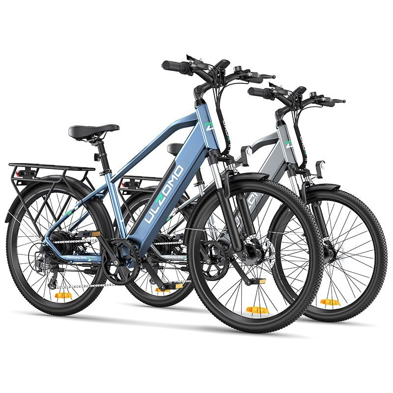 Bicicleta electrica Ulzomo Metro 26 E-bike, 250W, 36V 17Ah, autonomie 100km, viteza maxima 25km/h, Blue, 26''