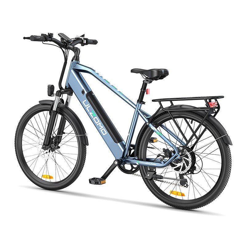 Bicicleta electrica Ulzomo Metro 26 E-bike, 250W, 36V 17Ah, autonomie 100km, viteza maxima 25km/h, Blue, 26''
