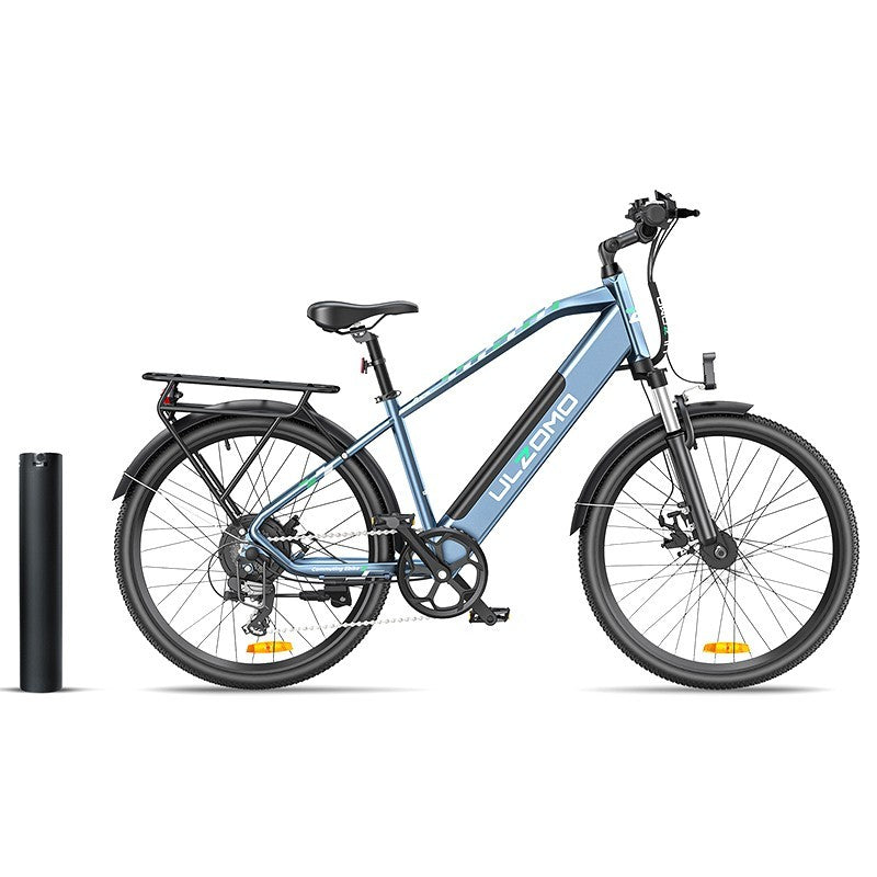 Bicicleta electrica Ulzomo Metro 26 E-bike, 250W, 36V 17Ah, autonomie 100km, viteza maxima 25km/h, Green, 26''