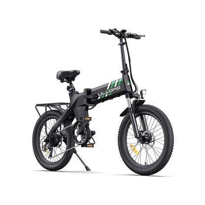 Bicicleta electrica pliabila Ulzomo Ridge 20 E-bike, 250W, 36V 15.6Ah, autonomie 60km, viteza maxima 25km/h, Black, 20''