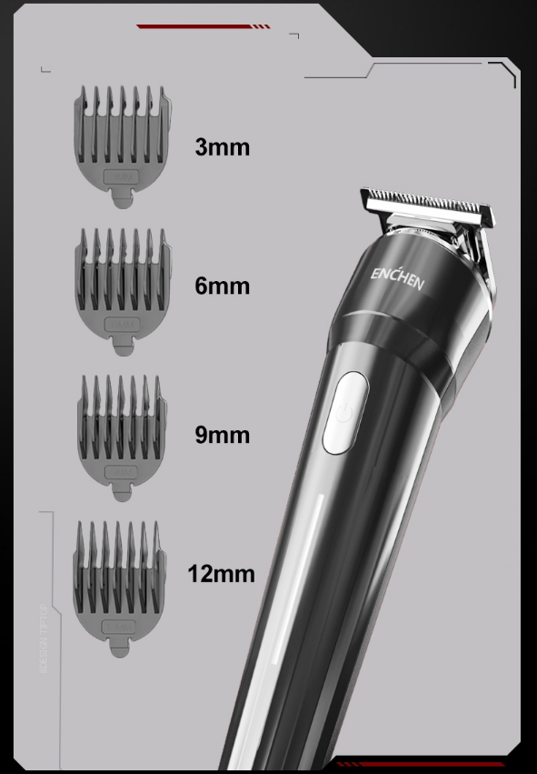 Aparat de tuns ENCHEN Beardo, Uscat, 4 accesorii, 6000 rpm, 800 mAh