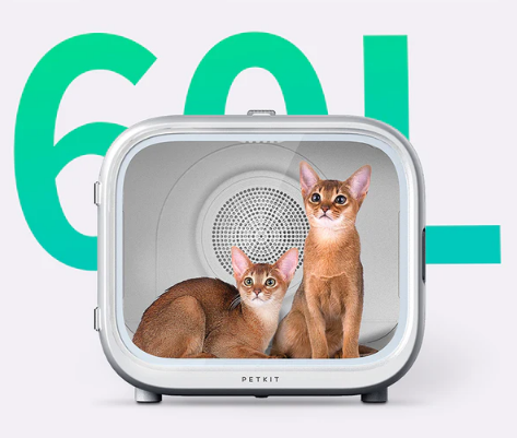 Uscator Smart PETKIT AirSalon Max pentru animale de companie, Capacitate 60L, Ecran tactil, Bluetooth, Putere 900W