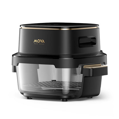 Friteuza cu aer cald MOVA Air Fryer AeroGlass AF20 Pro 4L+2.5L, 1700W, 8 programe prestabilite