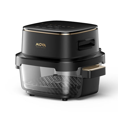 Friteuza cu aer cald MOVA Air Fryer AeroGlass AF20 Pro 4L+2.5L, 1700W, 8 programe prestabilite
