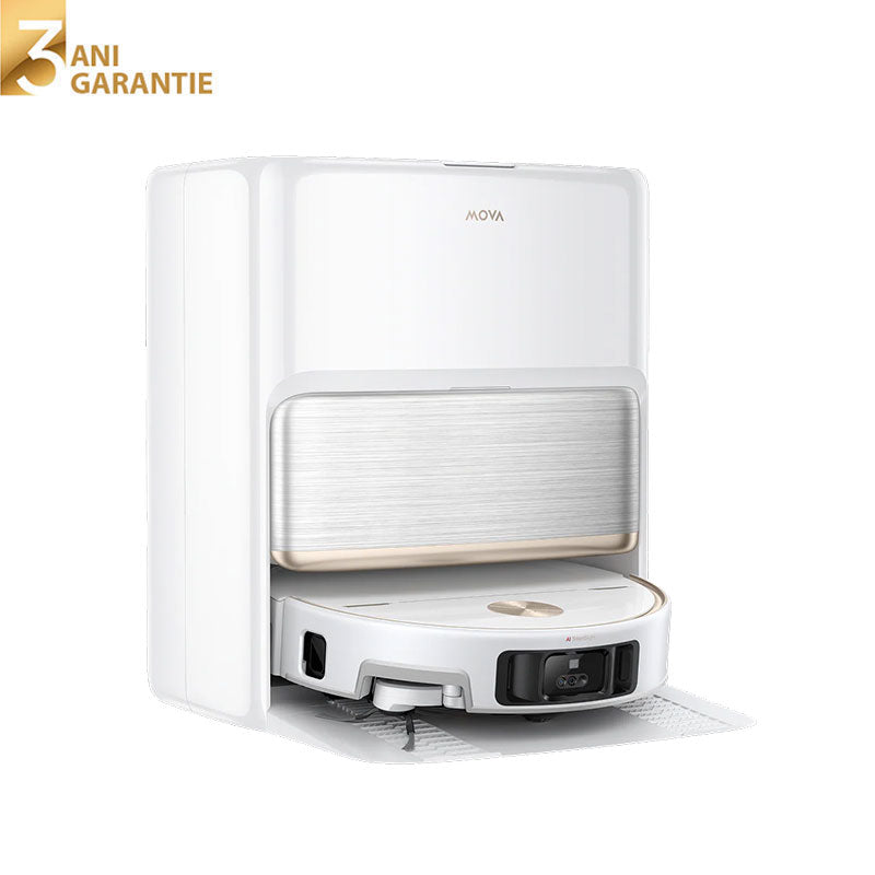 Aspirator robot cu mop MOVA V70 Ultra Complete Robot Vacuum, 40.000 Pa, 6.400mAh, 220 min, MaxiReachX™, statie inteligenta, White