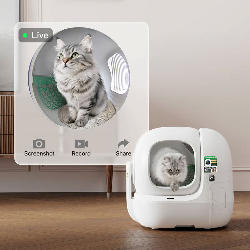 Litiera smart cu autocuratare PETKIT Purobot Max Pro 2 with Camera Self-Cleaning pentru pisici, Recunoastere faciala, 8L