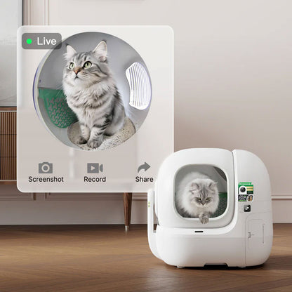 Litiera smart cu autocuratare PETKIT Purobot Max Pro 2 with Camera Self-Cleaning pentru pisici, Recunoastere faciala, 8L