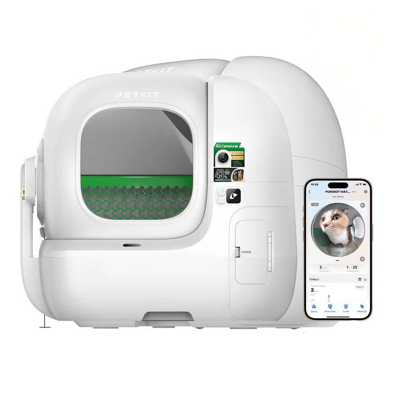 Litiera smart cu autocuratare PETKIT Purobot Max Pro 2 with Camera Self-Cleaning pentru pisici, Recunoastere faciala, 8L