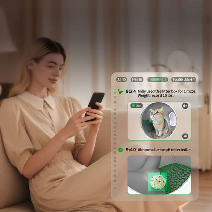Litiera smart cu autocuratare PETKIT Purobot Max Pro 2 with Camera Self-Cleaning pentru pisici, Recunoastere faciala, 8L