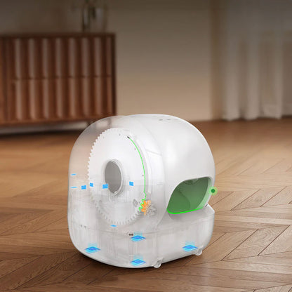 Litiera smart cu autocuratare PETKIT Purobot Max Pro 2 with Camera Self-Cleaning pentru pisici, Recunoastere faciala, 8L