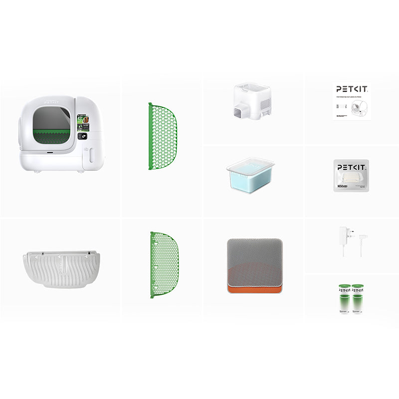Litiera smart cu autocuratare PETKIT Purobot Max 3 pentru pisici, Functie autocuratare, Capacitate 7L, Afisaj Led, Bluetooth, WiFi, Alb
