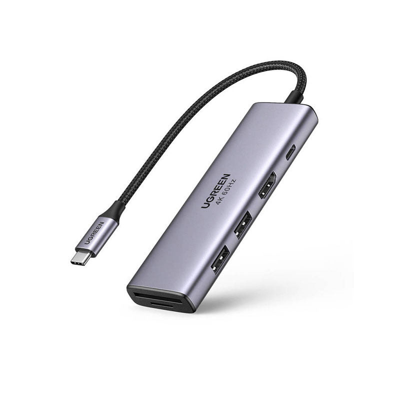 Adaptor multifunctional UGREEN USB C CM511, 2 x USB-A 3.0, 1 x USB-C PD 100W, 1 x HDMI, 1 x SD, 1 x TF, Gri