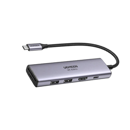 Adaptor multifunctional UGREEN USB C CM511, 2 x USB-A 3.0, 1 x USB-C PD 100W, 1 x HDMI, 1 x SD, 1 x TF, Gri