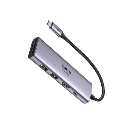 Adaptor multifunctional UGREEN USB C CM511, 2 x USB-A 3.0, 1 x USB-C PD 100W, 1 x HDMI, 1 x SD, 1 x TF, Gri