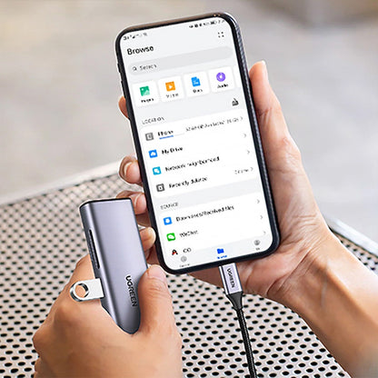 Adaptor multifunctional UGREEN USB C CM512, 2 x USB-A 3.0, 1 x USB-C, 1 x HDMI, 1 x RJ45, 1 x SD, 1 x microSD, Gri