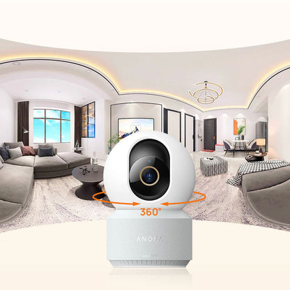 Camera de supraveghere interior ANONA PANO Security Camera 4K UHD, tehnologie AI, Control vocal Google Home, Alexa