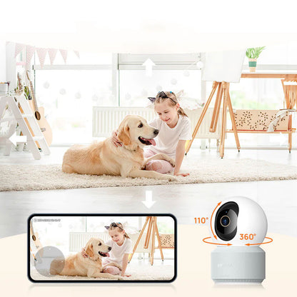 Camera de supraveghere interior ANONA PANO Security Camera 4K UHD, tehnologie AI, Control vocal Google Home, Alexa