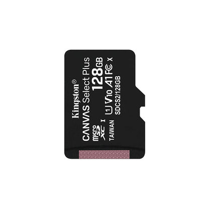 Card memorie KINGSTON 128GB Canvas Select Plus, SD adaptor, MicroSDTM HC UHS-I, Clasa 10, V10, UHS-I U1, performanta Android A1
