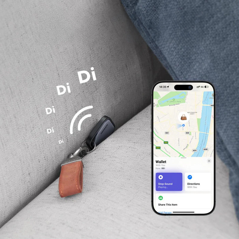 Dispozitiv antipierdere UGREEN SMART FINDER compatibil doar iOS, cu localizare GPS tracker, chei, bagaje, portofel
