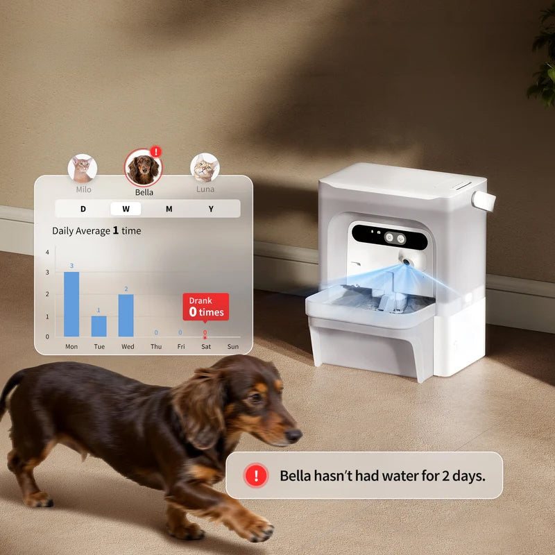 Fantana apa pentru animale de companie PETKIT Eversweet Ultra AI Health Care Pet Water Fountain, 5L, Bluetooth, Monitorizare inteligenta, Grey