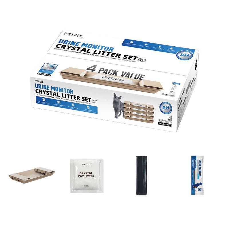 Set nisip cristalin cu detectare pH PETKIT Urine Monitor Crystal Litter Set, compatibil cu litiera Purobot Crystal Duo