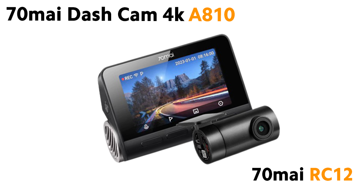 Set Camera auto 70mai Dash Cam 4K A810 Sony Starvis 2 IMX678 Dual Channel HDR si camera spate 70mai RC12